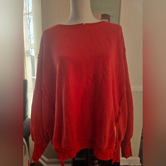 NWOT We The Free Camden Swestshirt In Red - Picture 4 of 6